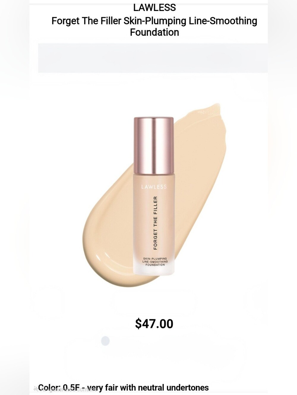 LAWLESS Forget The Filler Foundation in 0.5F